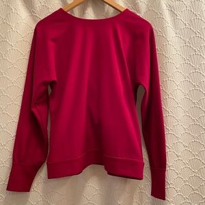 Ann Taylor XS Burgundy Low Cut Back Blouse